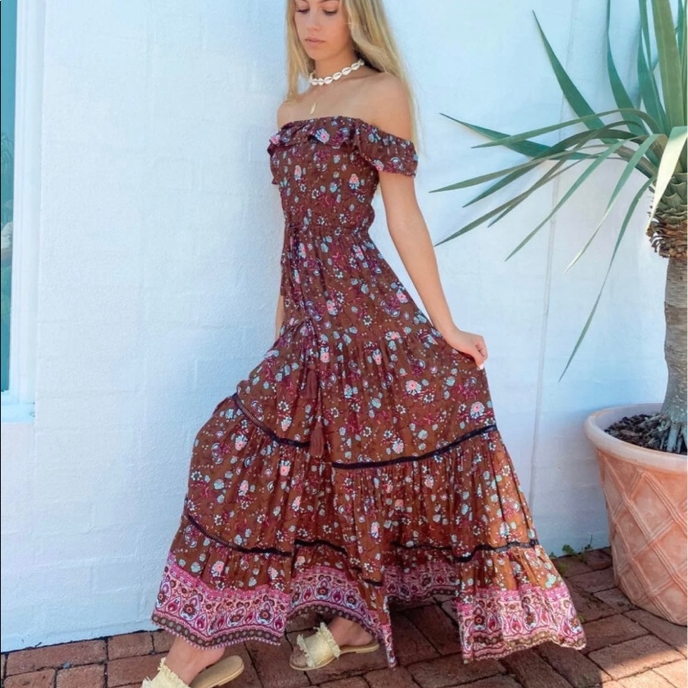 Tanah Folk Aphrodite Maxi Dress - "Persia Chocolate"